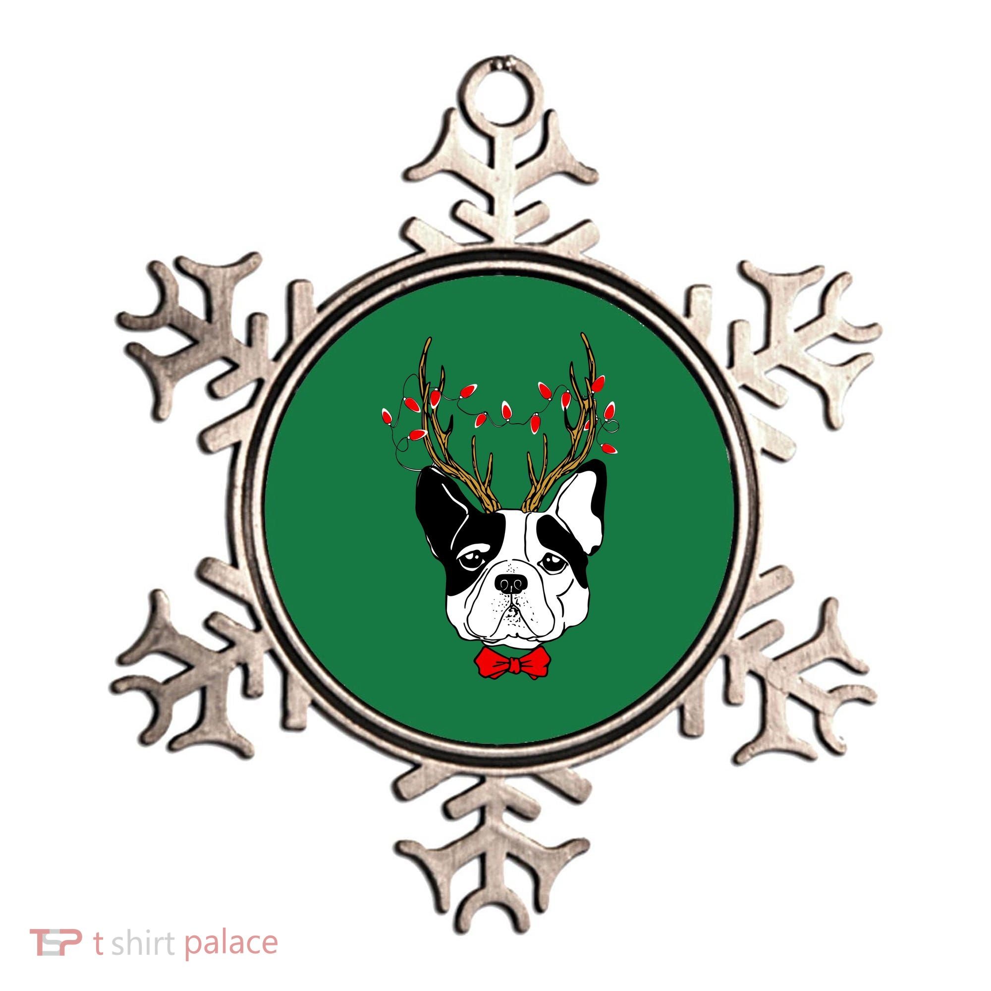 Bulldog Deer Antlers Ornament