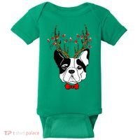 Bulldog Deer Antlers Baby Bodysuit thumb 0