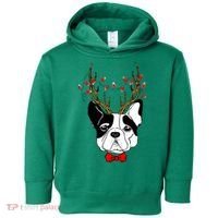 Bulldog Deer Antlers Toddler Hoodie thumb 0
