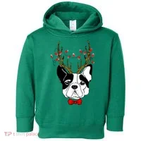 Bulldog Deer Antlers Toddler Hoodie thumb 0