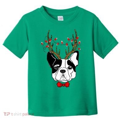 Bulldog Deer Antlers Toddler T-Shirt