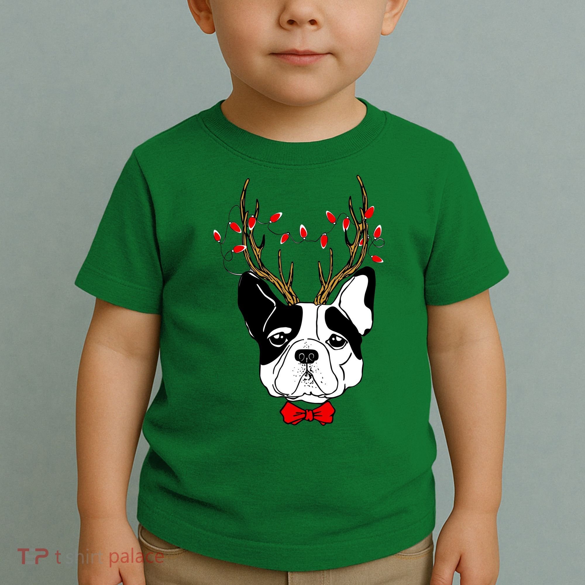 Bulldog Deer Antlers Toddler T-Shirt