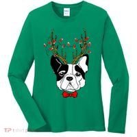 Bulldog Deer Antlers Women's Long Sleeve Shirt thumb 0