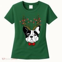 Bulldog Deer Antlers Women's T-Shirt thumb 0