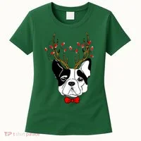 Bulldog Deer Antlers Women's T-Shirt thumb 0