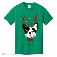Bulldog Deer Antlers Kids T-Shirt thumb 0