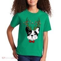 Bulldog Deer Antlers Kids T-Shirt thumb 2