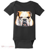 Bulldog Face Front Baby Bodysuit thumb 0