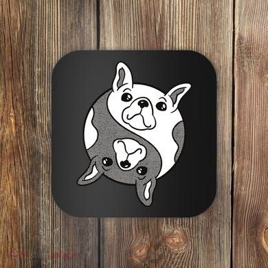 Bulldog Yin Yang  Coaster