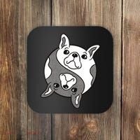 Bulldog Yin Yang  Coaster thumb 0
