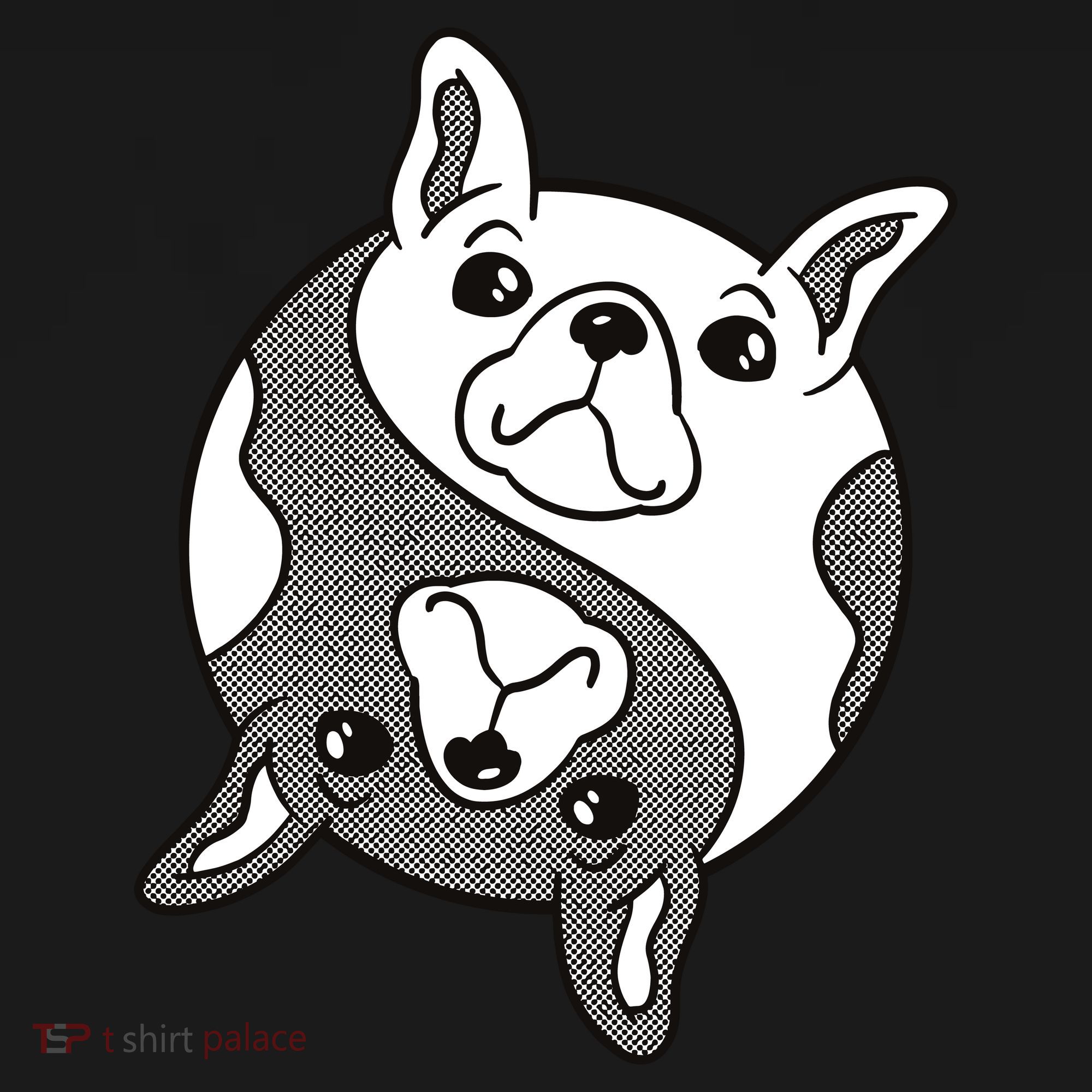 Bulldog Yin Yang  Coaster
