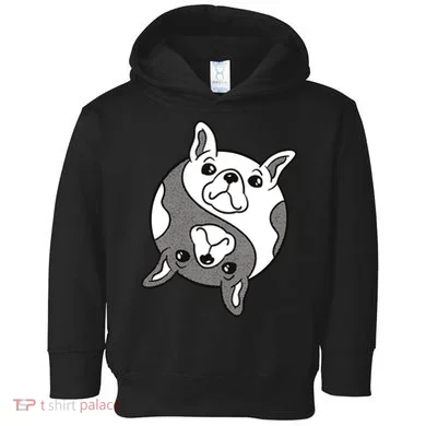 Bulldog Yin Yang  Toddler Hoodie