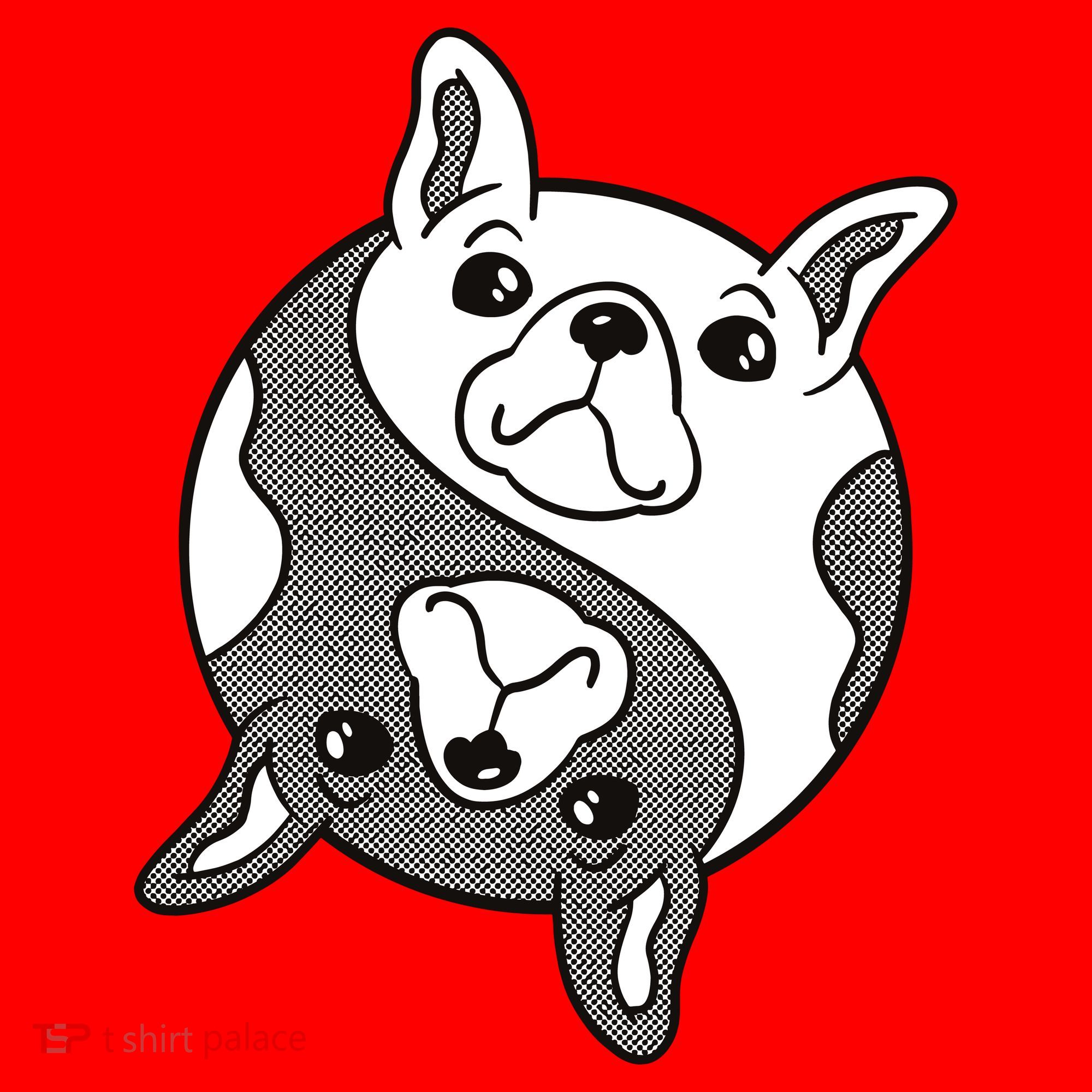 Bulldog Yin Yang  Santa Hat