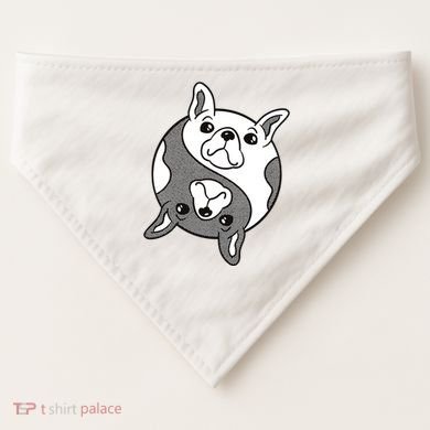 Bulldog Yin Yang  USA-Made Doggie Bandana