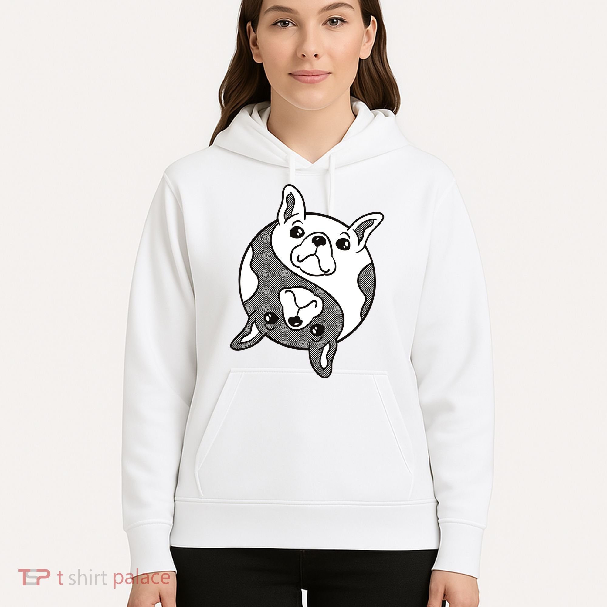Bulldog Yin Yang  Hoodie