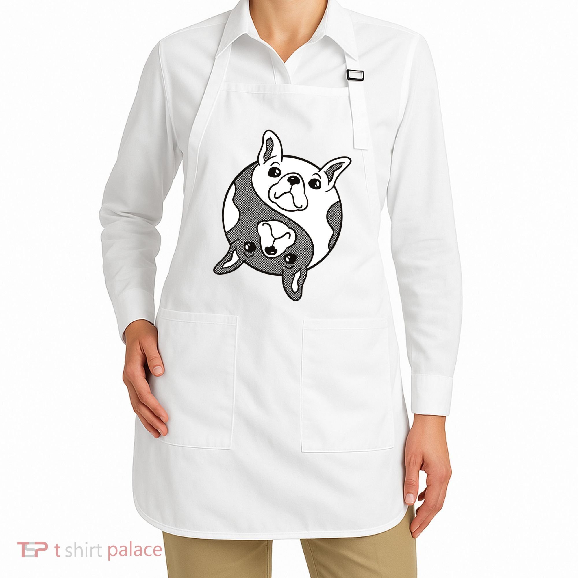 Bulldog Yin Yang  Apron