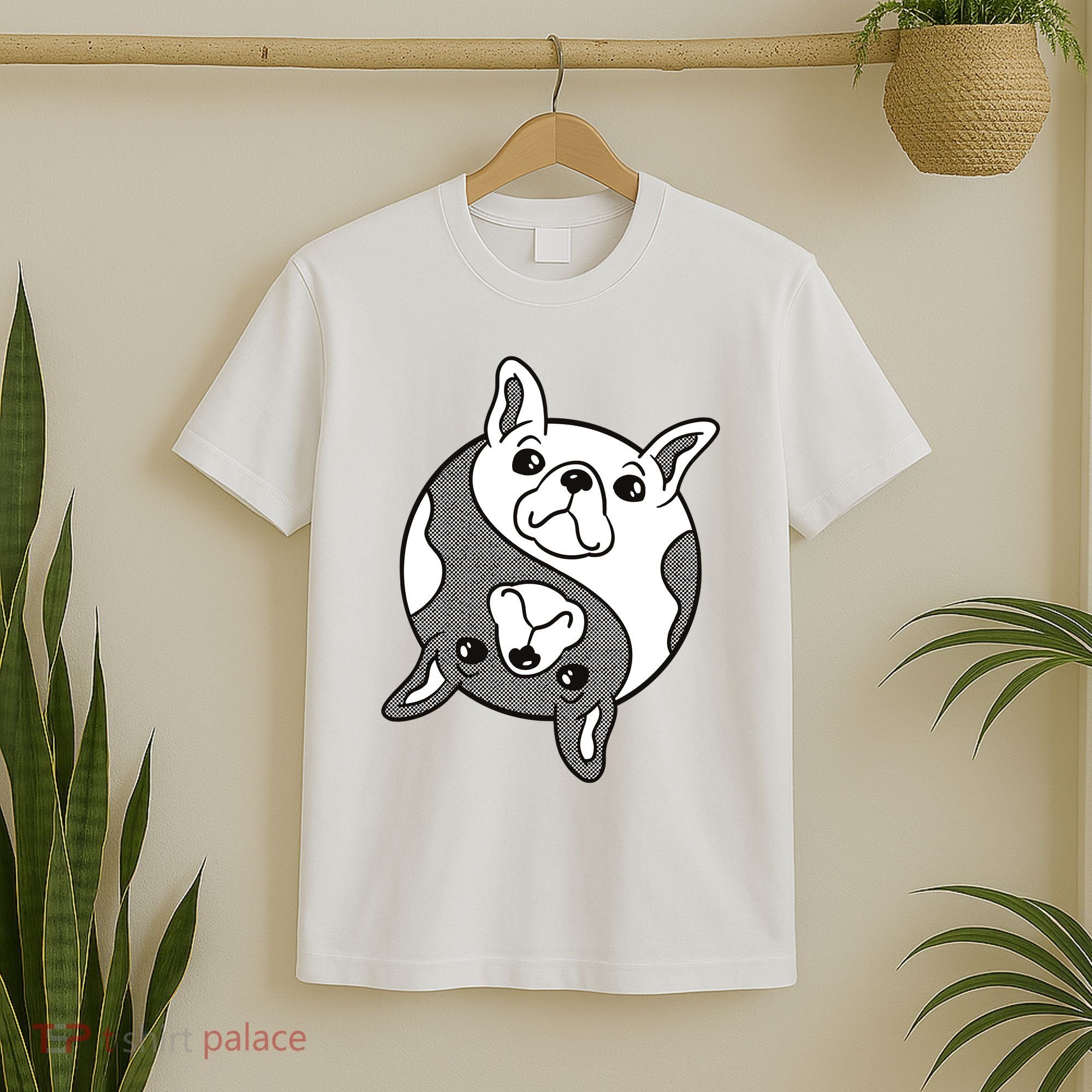 Bulldog Yin Yang  T-Shirt