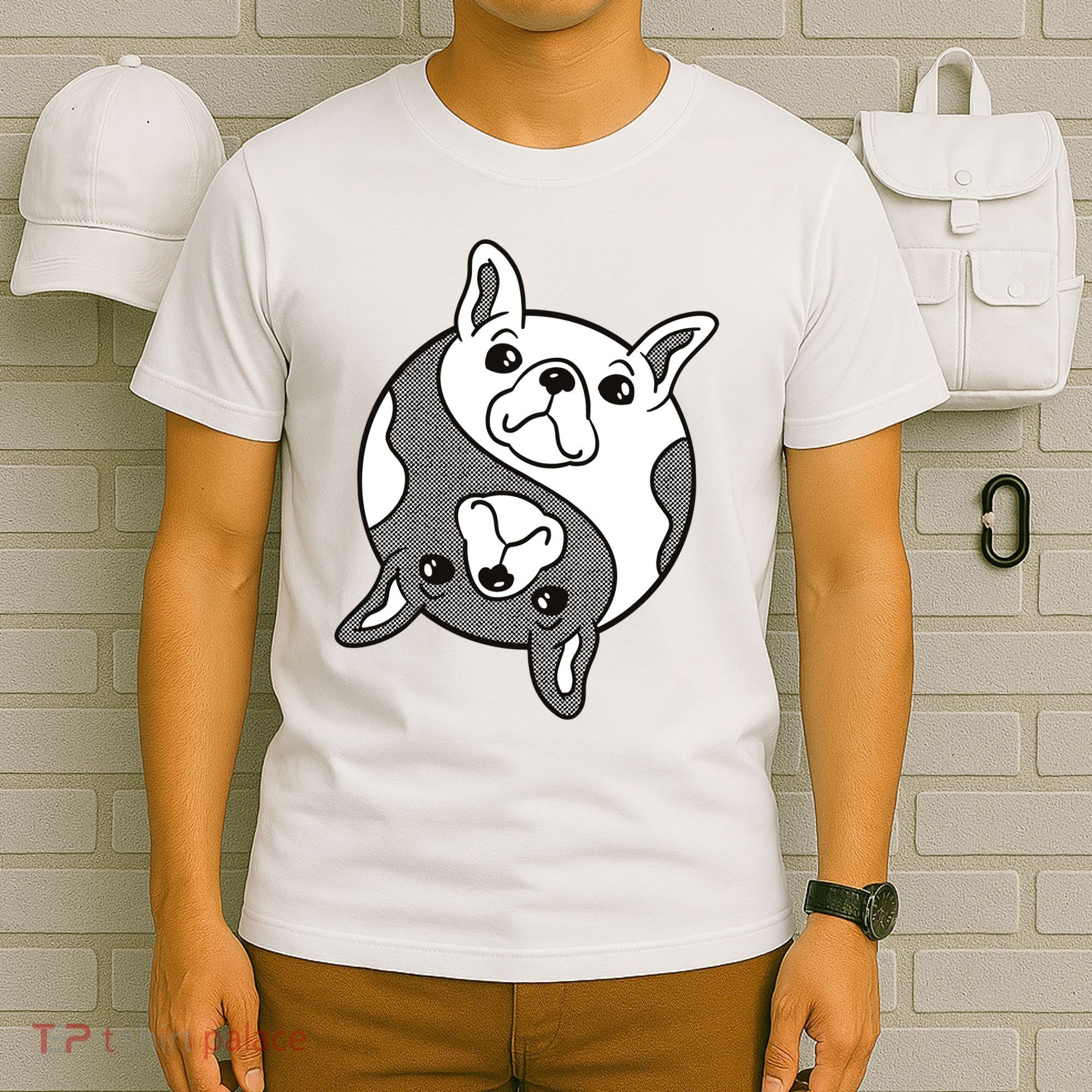 Bulldog Yin Yang  T-Shirt
