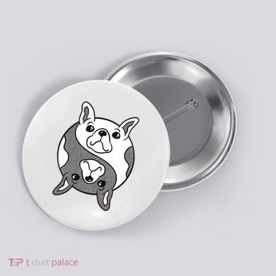 Bulldog Yin Yang  Button