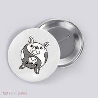 Bulldog Yin Yang  Button thumb 0