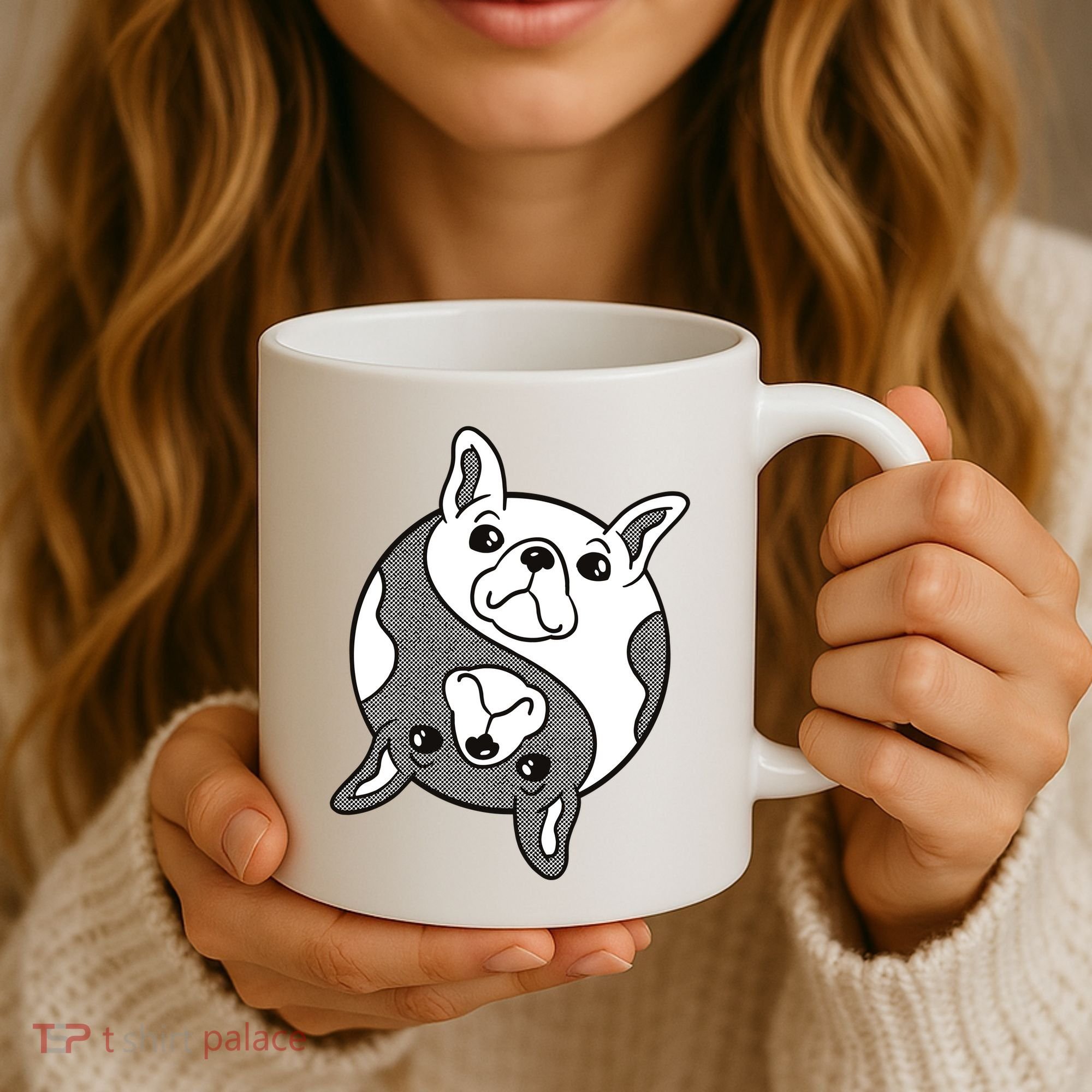 Bulldog Yin Yang  Coffee Mug