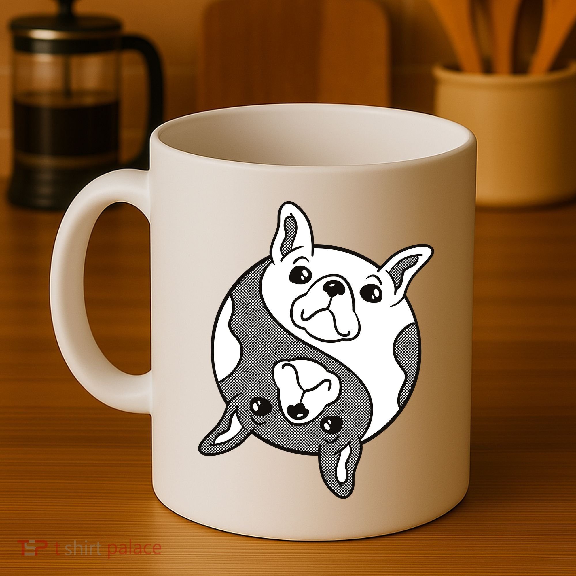 Bulldog Yin Yang  Coffee Mug
