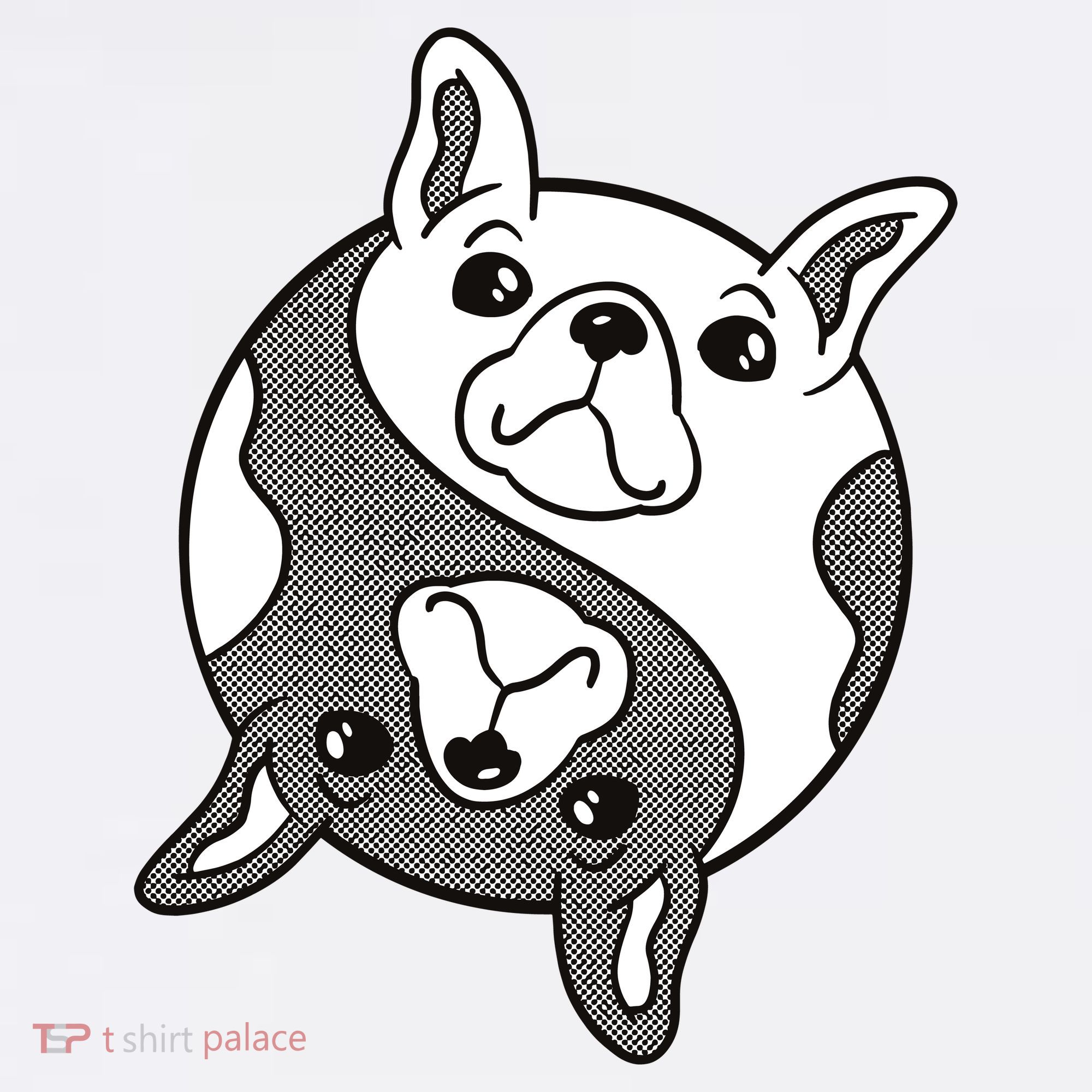 Bulldog Yin Yang  Mousepad