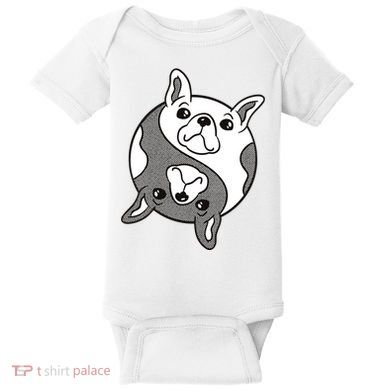 Bulldog Yin Yang  Baby Bodysuit
