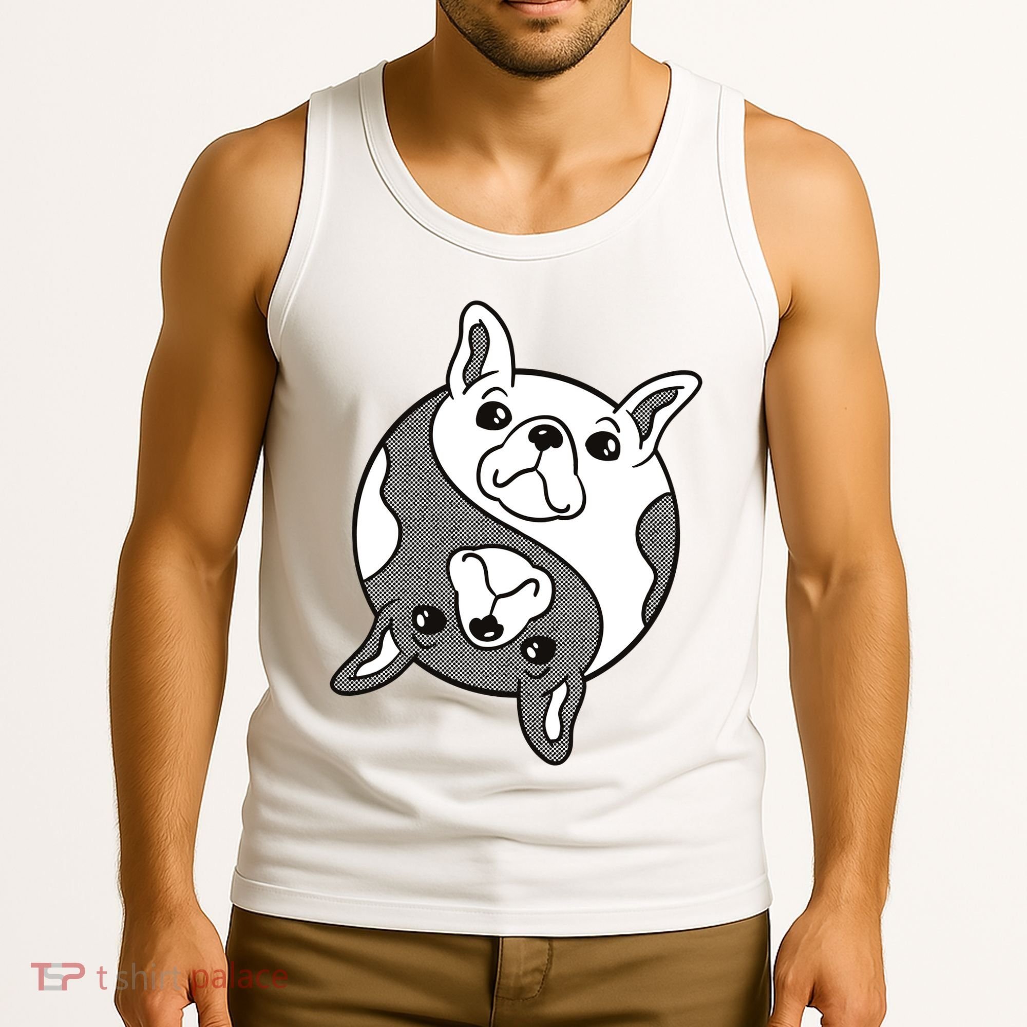 Bulldog Yin Yang  Tank Top