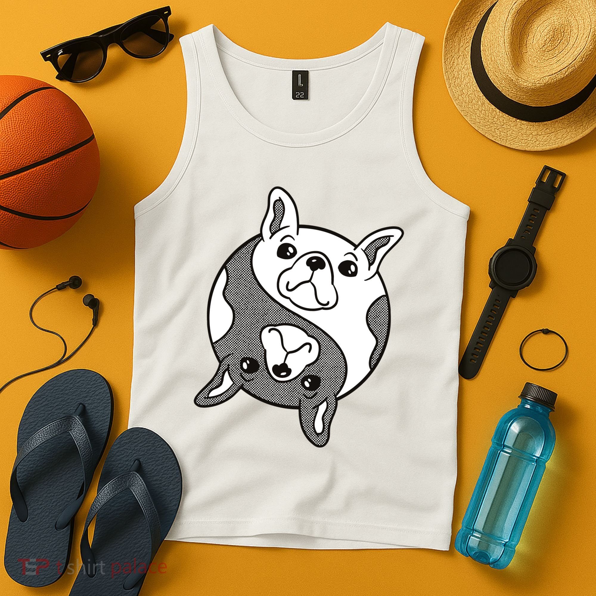 Bulldog Yin Yang  Tank Top