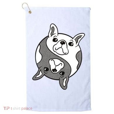 Bulldog Yin Yang  Golf Towel