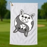 Bulldog Yin Yang  Golf Towel thumb 1