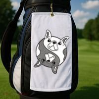 Bulldog Yin Yang  Golf Towel thumb 2