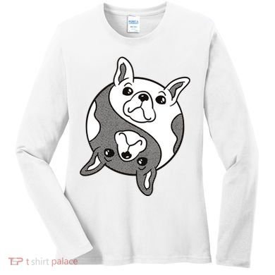 Bulldog Yin Yang  Women's Long Sleeve Shirt