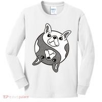 Bulldog Yin Yang  Kids Long Sleeve Shirt thumb 0