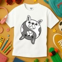 Bulldog Yin Yang  Kids T-Shirt thumb 3