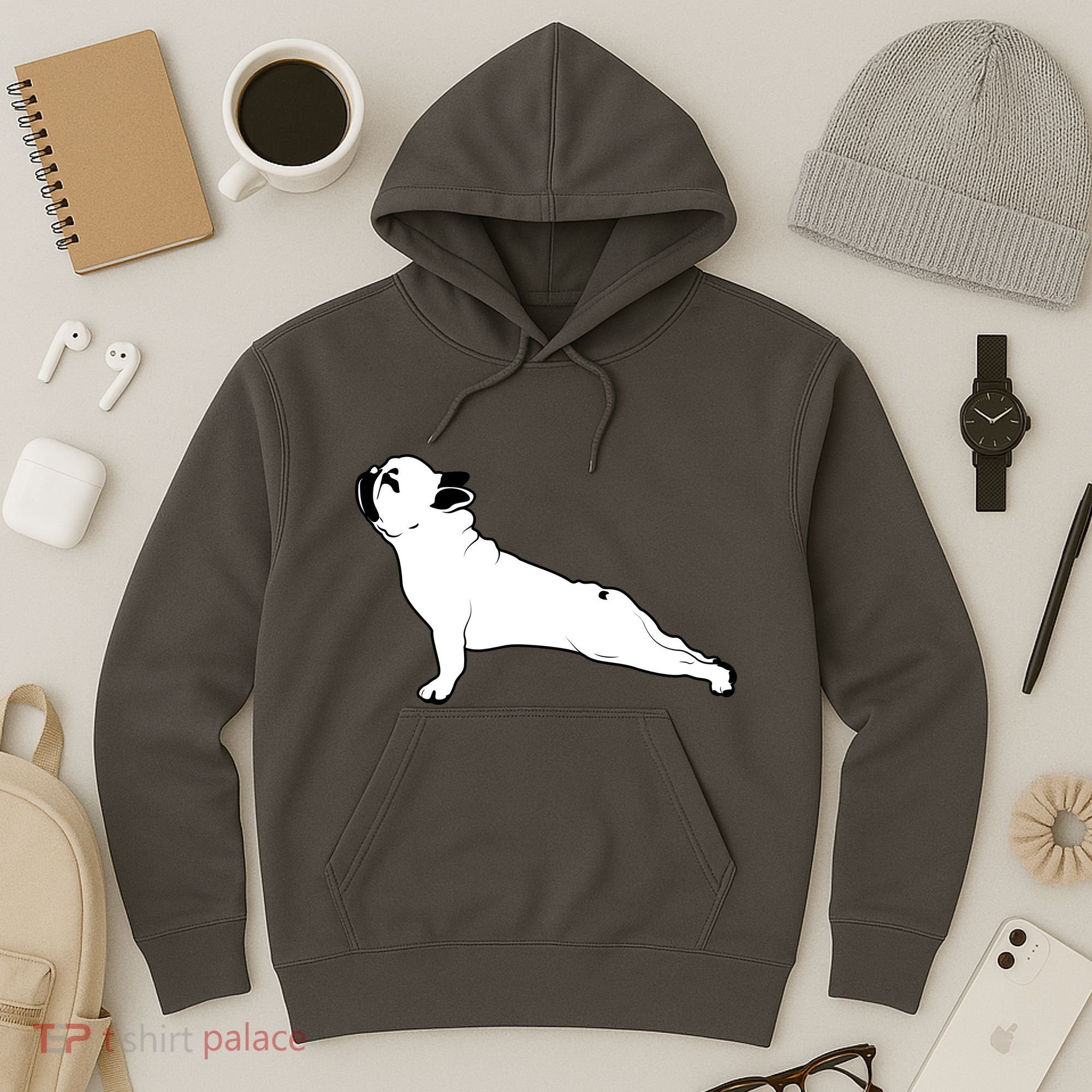 Bulldog Yoga Pose Hoodie