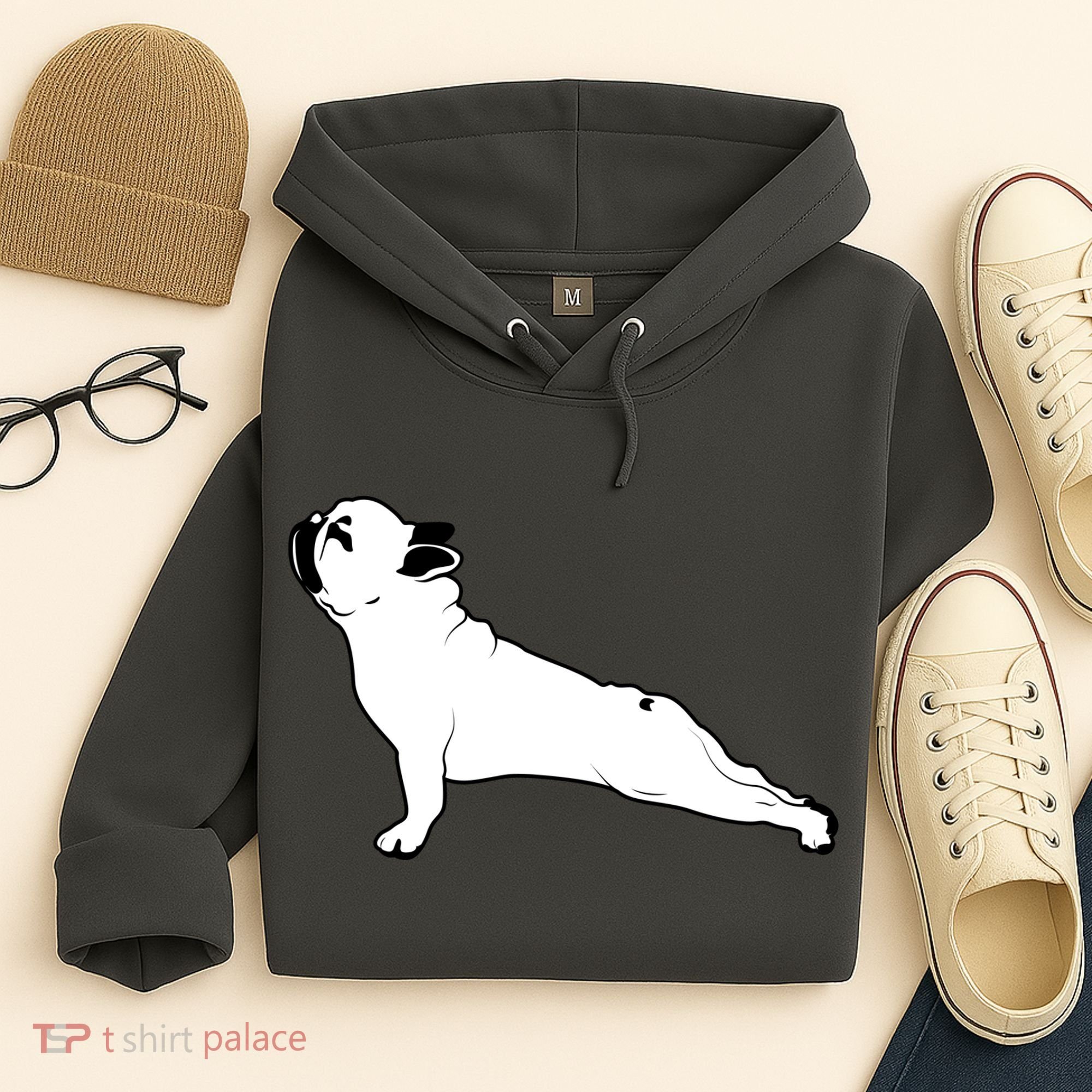 Bulldog Yoga Pose Hoodie