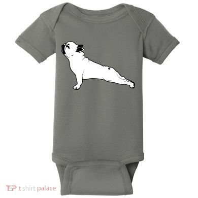Bulldog Yoga Pose Baby Bodysuit