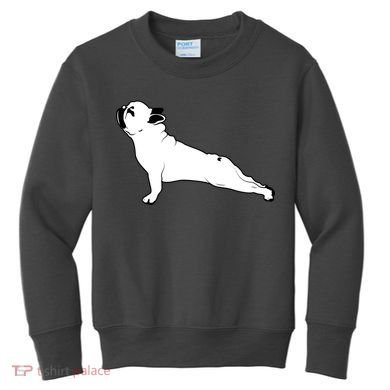 Bulldog Yoga Pose Kids Sweatshirt