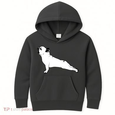 Bulldog Yoga Pose Kids Hoodie
