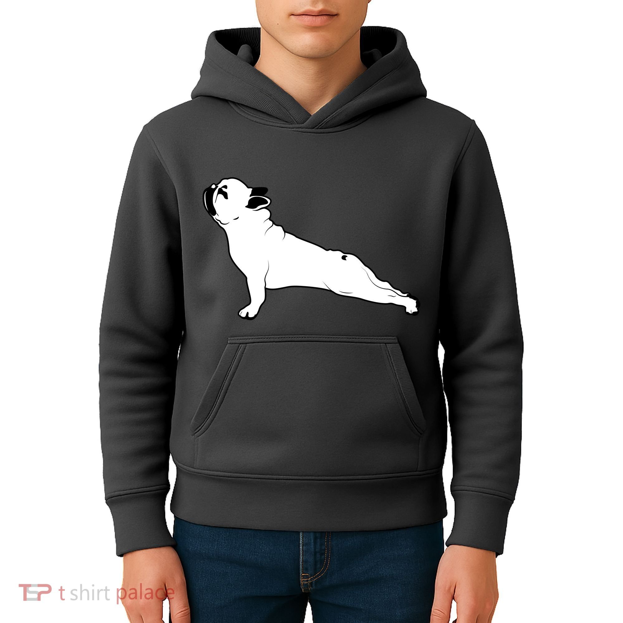 Bulldog Yoga Pose Kids Hoodie