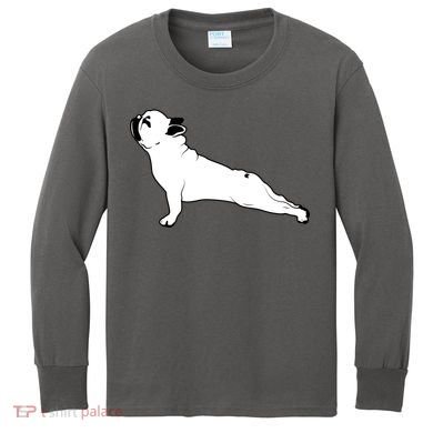 Bulldog Yoga Pose Kids Long Sleeve Shirt