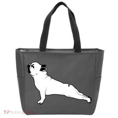 Bulldog Yoga Pose Tote Bag