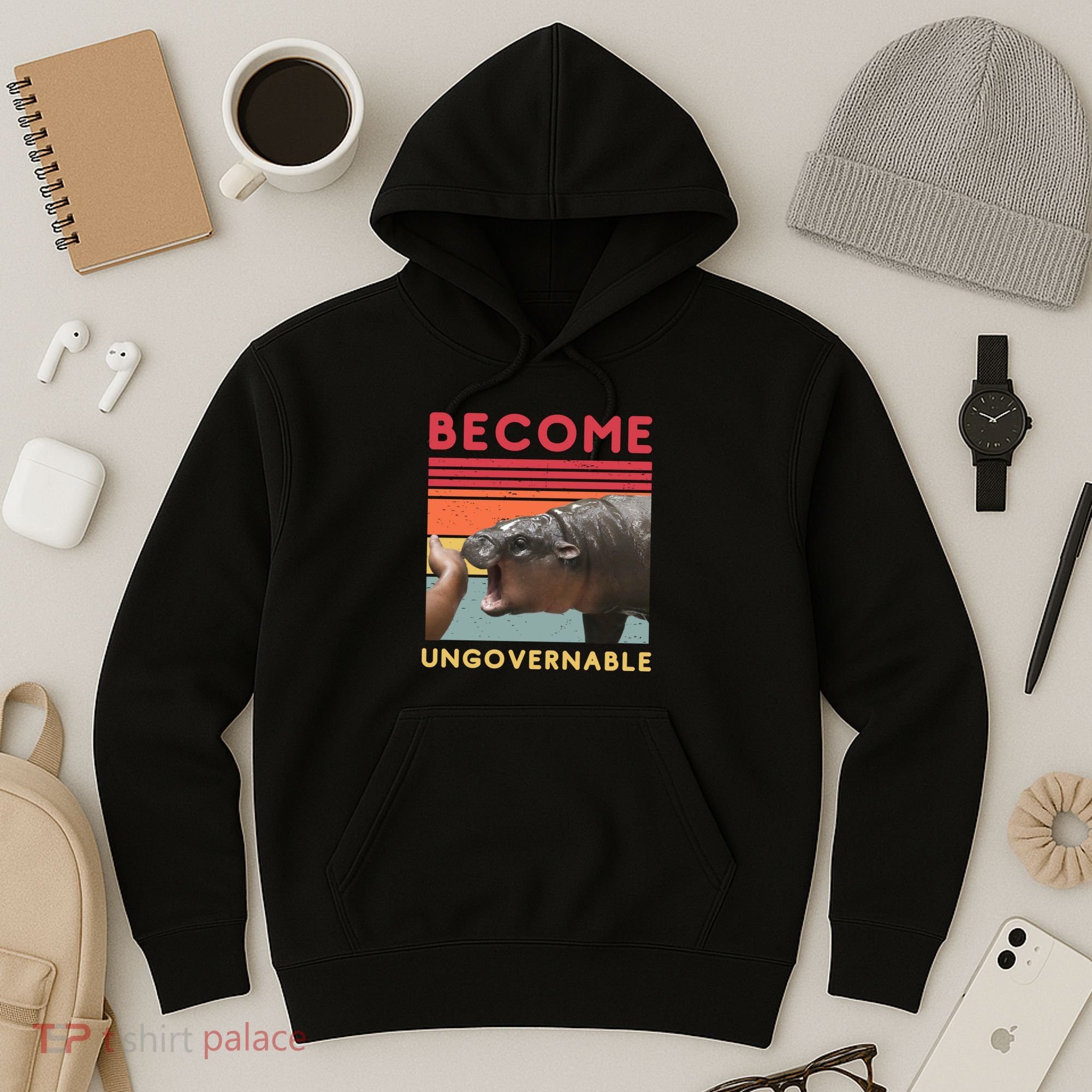 Become Ungovernable Moo Deng Hippo Hoodie