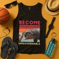 Become Ungovernable Moo Deng Hippo Tank Top thumb 4