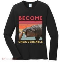 Become Ungovernable Moo Deng Hippo Women's Long Sleeve Shirt thumb 0