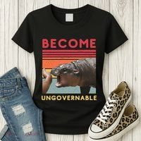 Become Ungovernable Moo Deng Hippo Women's T-Shirt thumb 3
