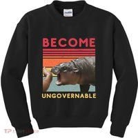 Become Ungovernable Moo Deng Hippo Kids Sweatshirt thumb 0