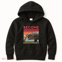Become Ungovernable Moo Deng Hippo Kids Hoodie thumb 0